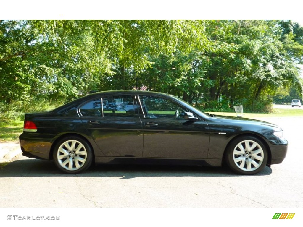 2005 7 Series 745i Sedan - Black Sapphire Metallic / Black/Black photo #4