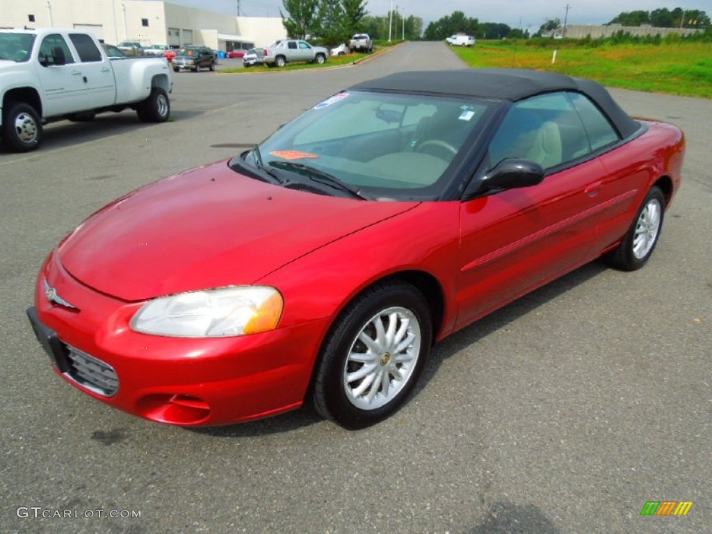 2003 Sebring LX Convertible - Inferno Red Tinted Pearl / Taupe photo #1