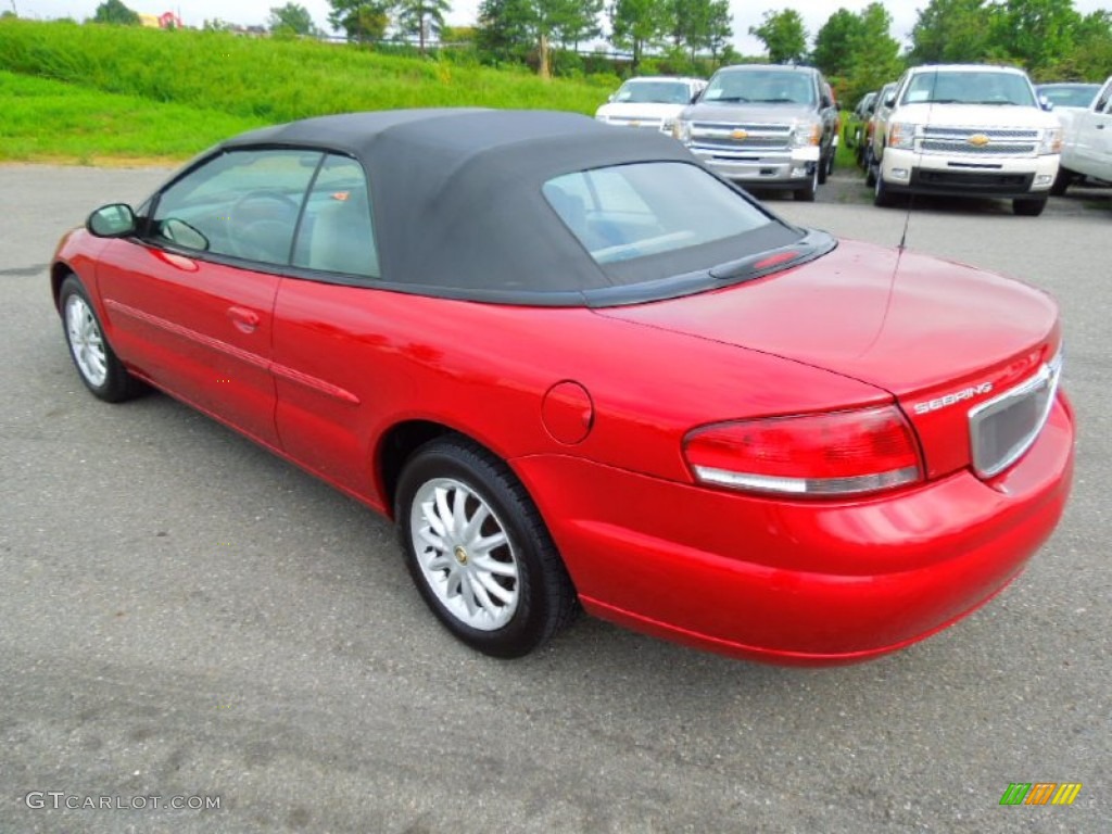 2003 Sebring LX Convertible - Inferno Red Tinted Pearl / Taupe photo #5