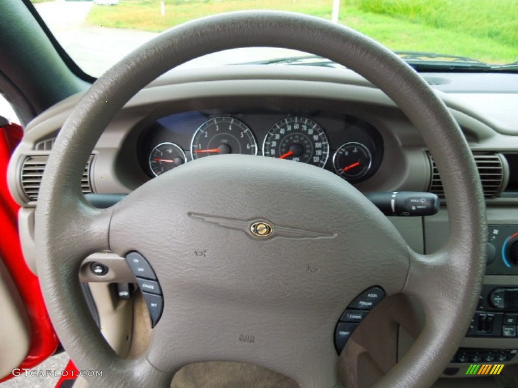 2003 Chrysler Sebring LX Convertible Taupe Steering Wheel Photo #70191173