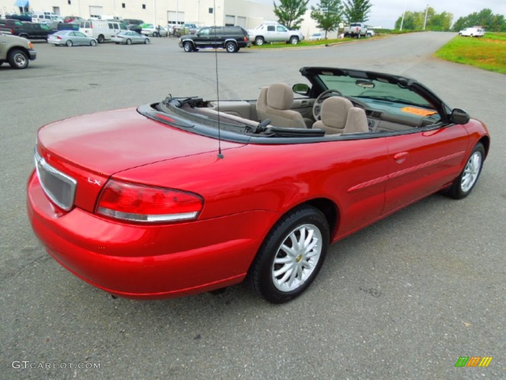 2003 Sebring LX Convertible - Inferno Red Tinted Pearl / Taupe photo #24