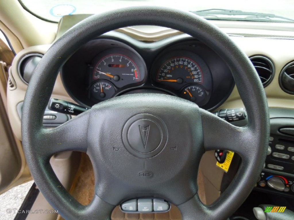 2003 Pontiac Grand Am SE Sedan Dark Taupe Steering Wheel Photo #70191485