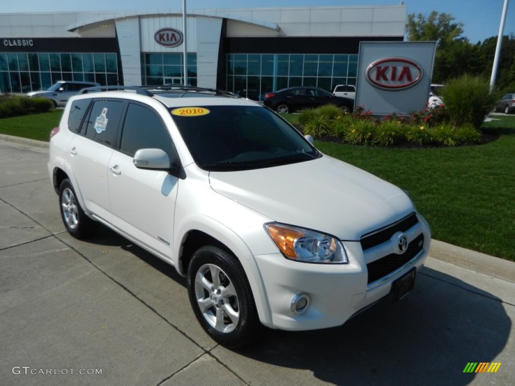 2010 RAV4 Limited V6 4WD - Blizzard White Pearl / Ash Gray photo #1