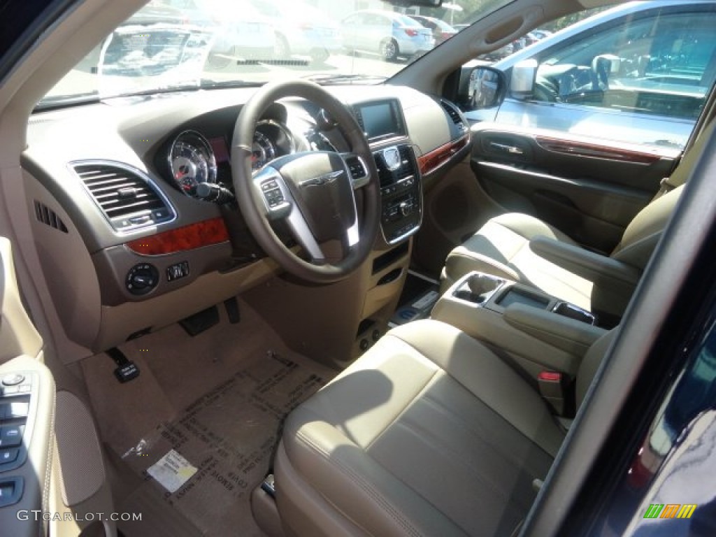2012 Town & Country Touring - True Blue Pearl / Dark Frost Beige/Medium Frost Beige photo #4