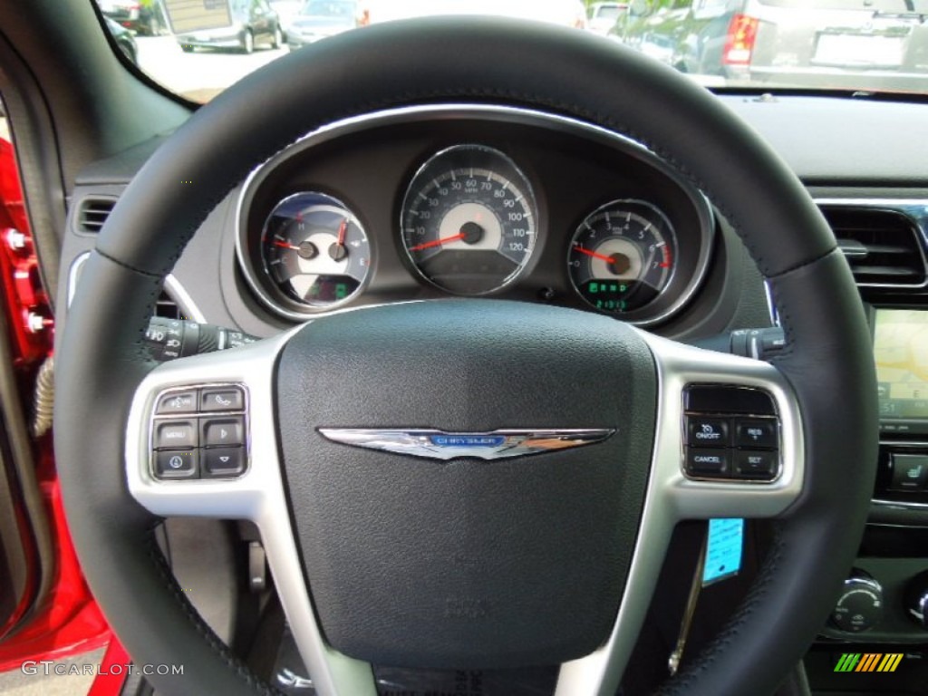 2011 Chrysler 200 Limited Black Steering Wheel Photo #70194281