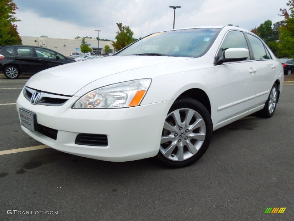 2007 Accord EX-L V6 Sedan - Taffeta White / Ivory photo #1