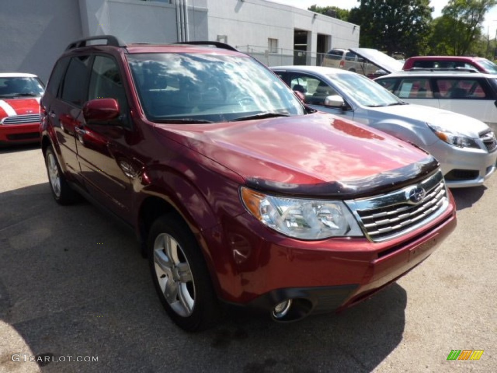 2009 Forester 2.5 X Limited - Camellia Red Pearl / Platinum photo #1