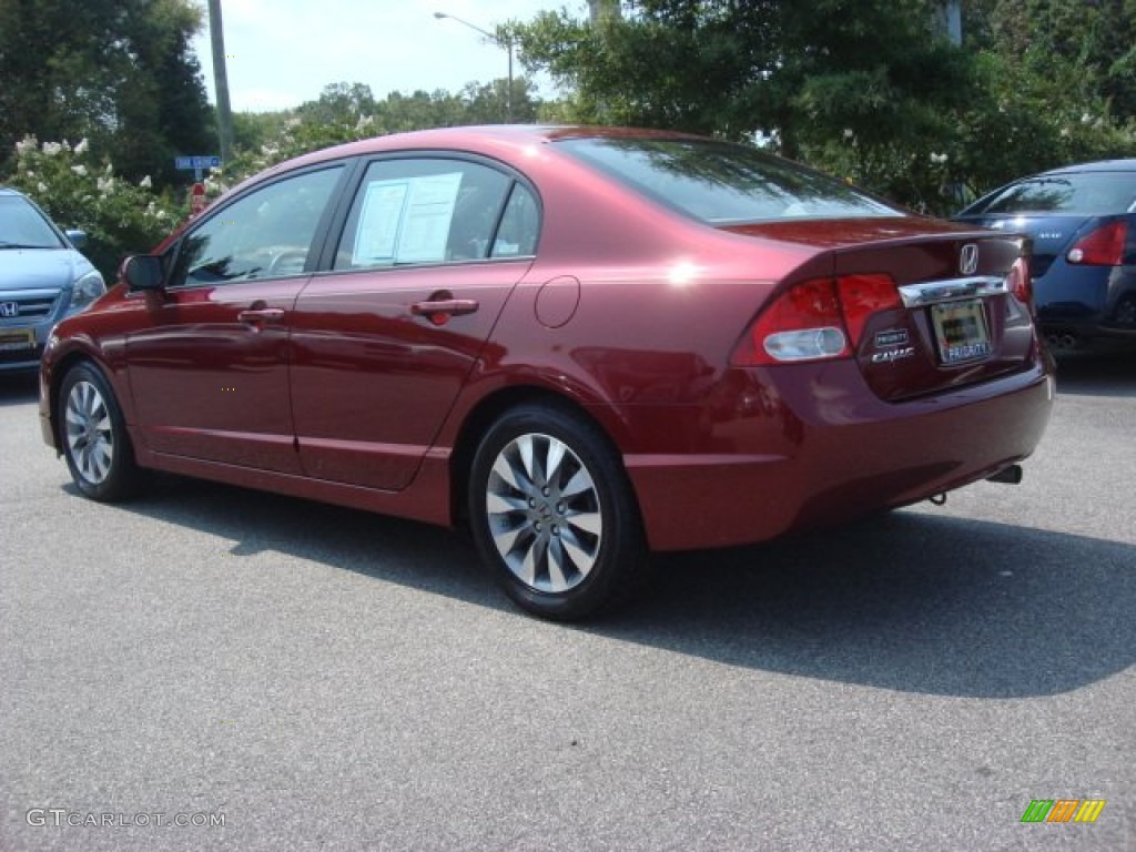 2009 Civic EX-L Sedan - Tango Red Pearl / Gray photo #4