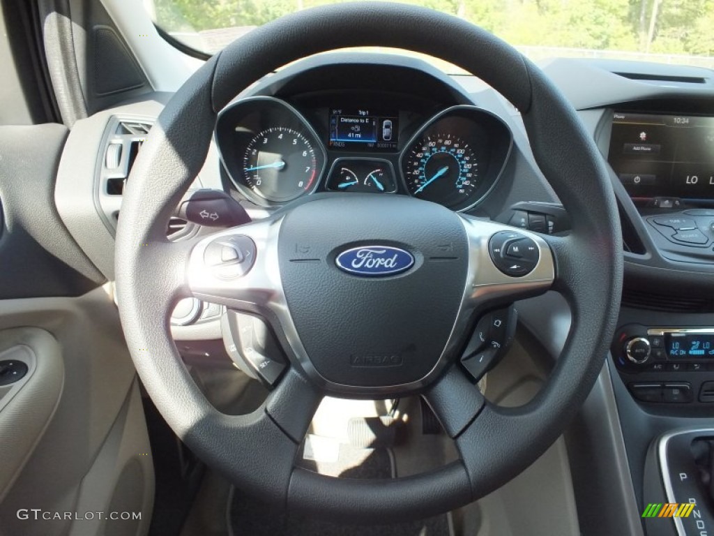 2013 Ford Escape SE 2.0L EcoBoost 4WD Medium Light Stone Steering Wheel Photo #70201279