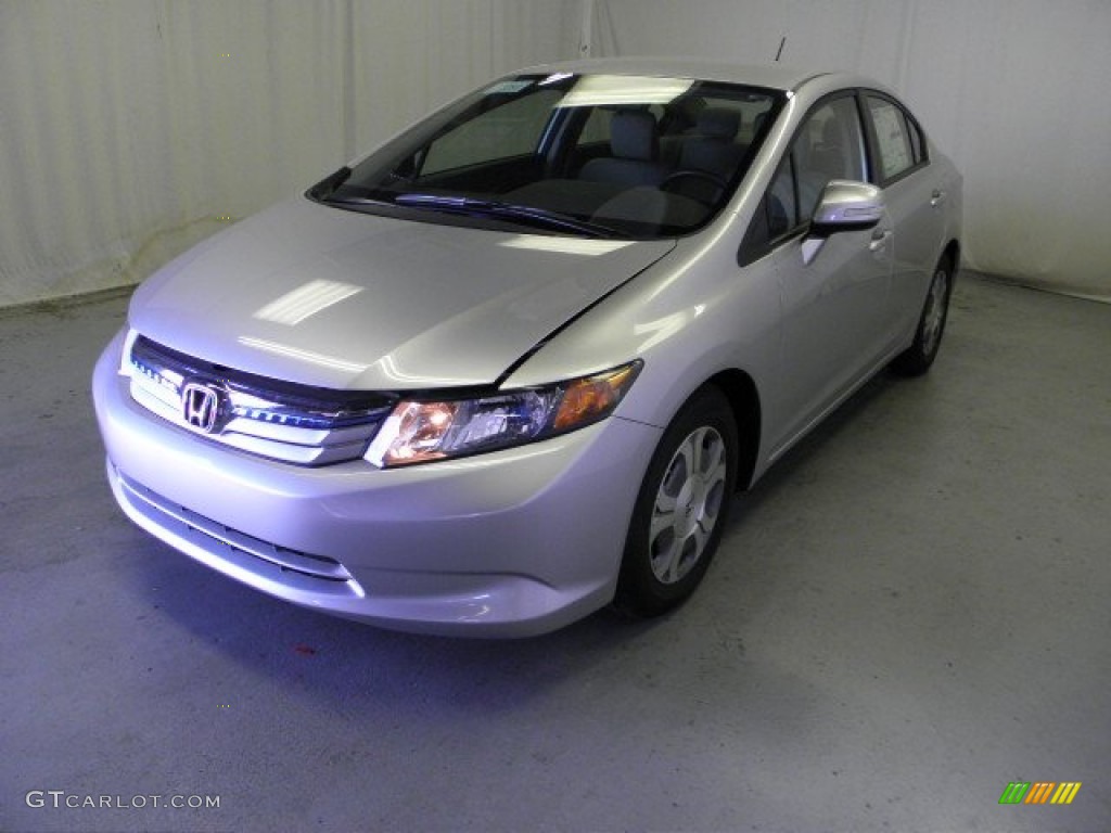 2012 Civic Hybrid Sedan - Alabaster Silver Metallic / Gray photo #3