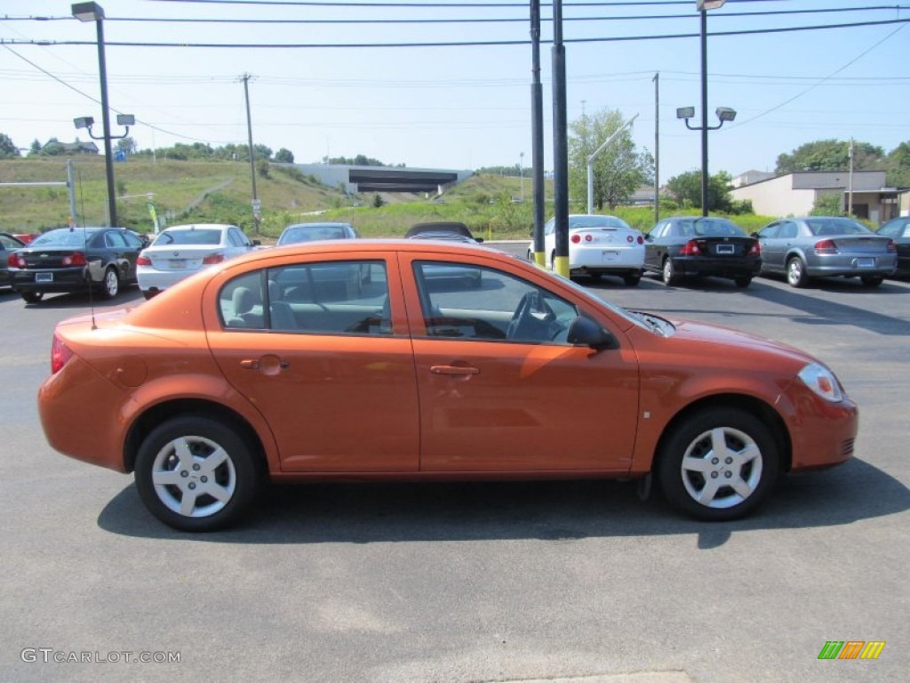 2007 Cobalt LS Sedan - Sunburst Orange Metallic / Gray photo #5