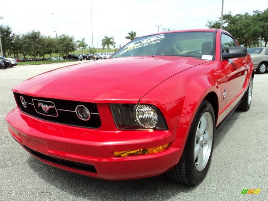 2007 Mustang V6 Premium Coupe - Torch Red / Medium Parchment photo #14