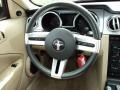 Medium Parchment 2007 Ford Mustang V6 Premium Coupe Steering Wheel