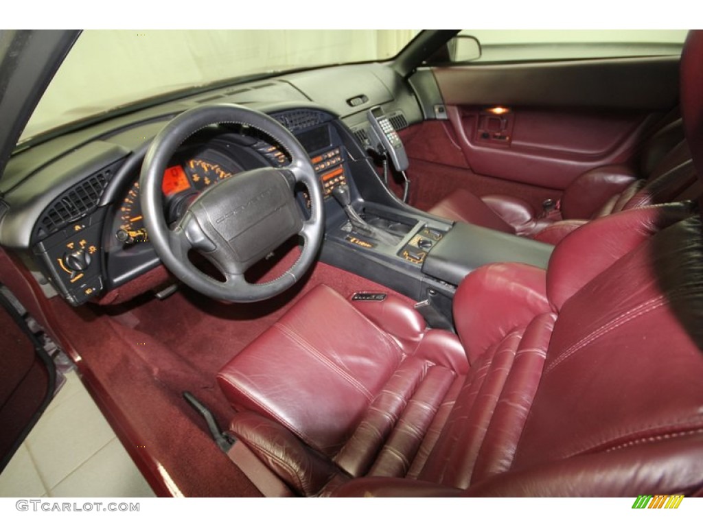 Ruby Red Interior 1993 Chevrolet Corvette 40th Anniversary Coupe Photo #70211662