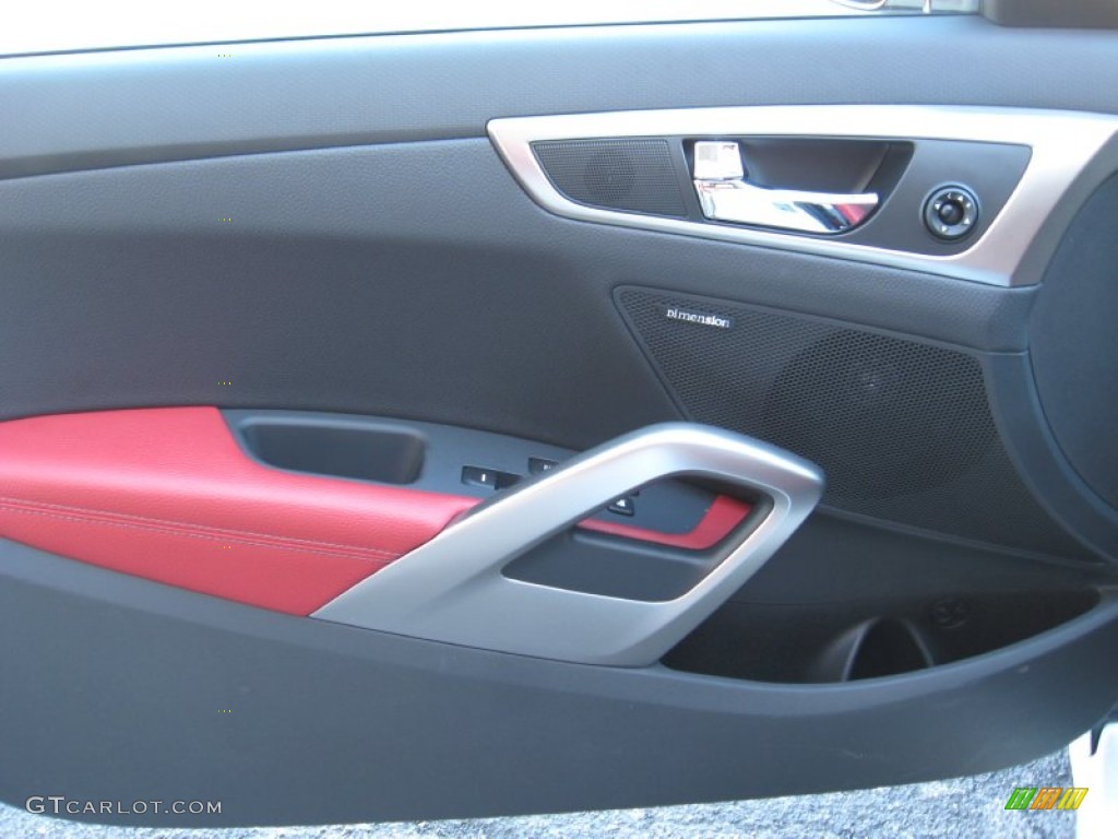 2012 Hyundai Veloster Standard Veloster Model Black/Red Door Panel Photo #70211976