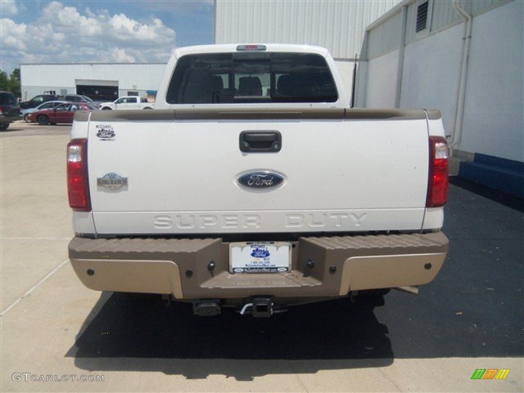 2012 F250 Super Duty King Ranch Crew Cab 4x4 - White Platinum Metallic Tri-Coat / Chaparral Leather photo #4