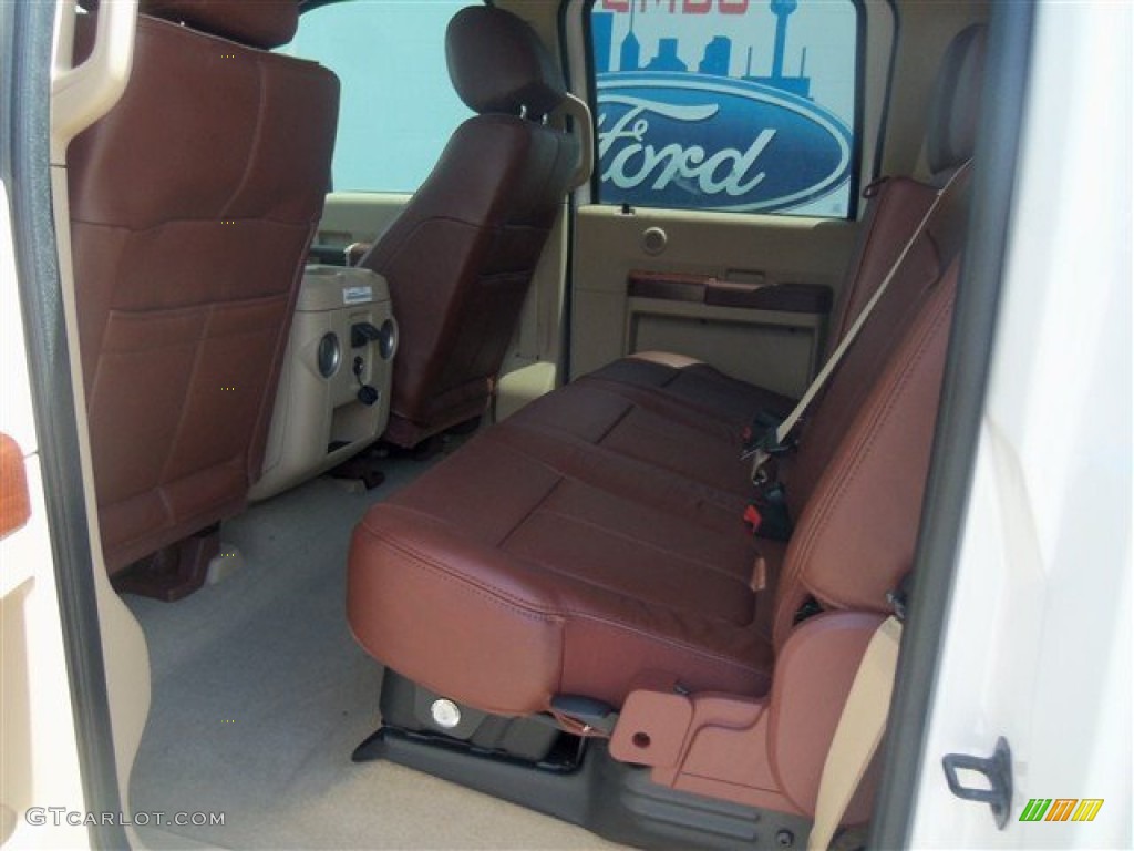 2012 F250 Super Duty King Ranch Crew Cab 4x4 - White Platinum Metallic Tri-Coat / Chaparral Leather photo #13