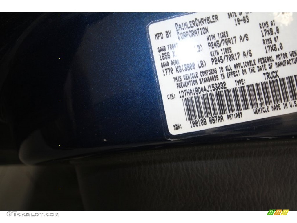 dodge ram patriot blue paint code