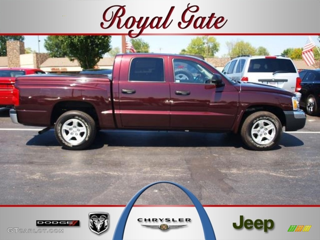 2005 Dakota SLT Quad Cab - Deep Molten Red Pearl / Khaki photo #1