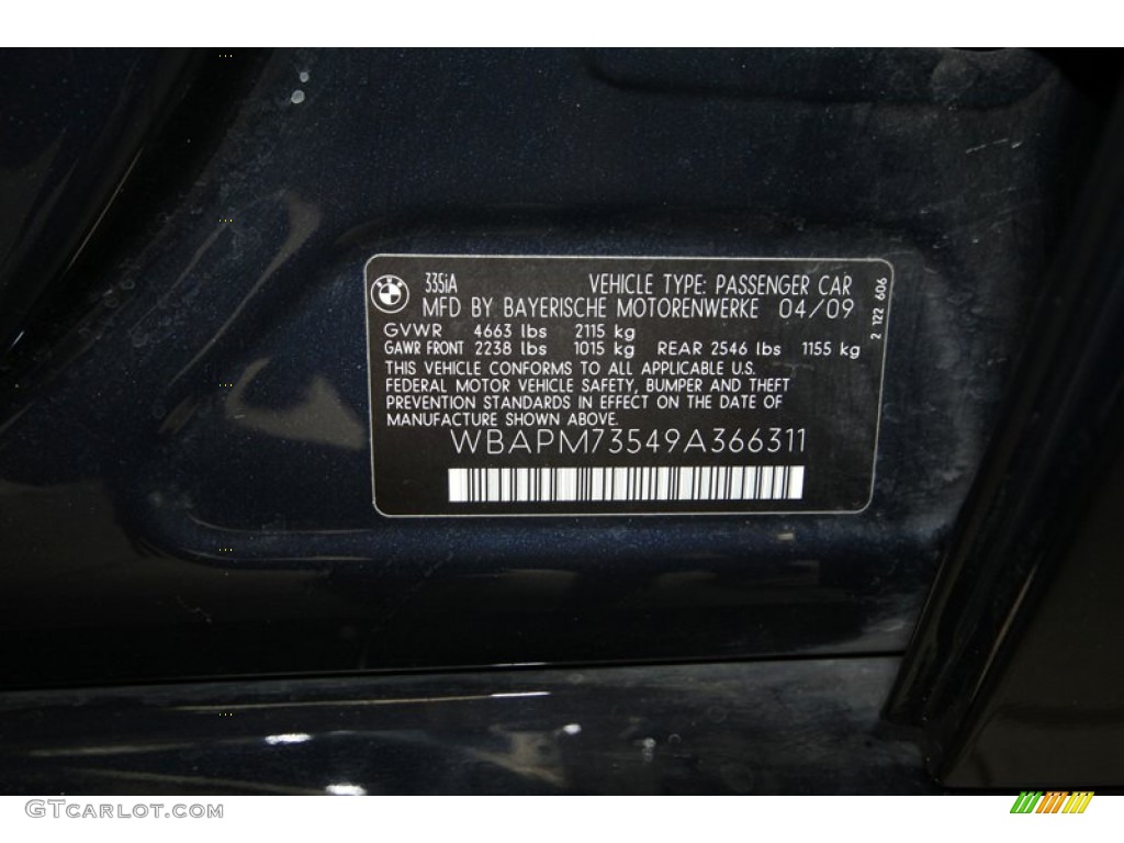 2009 3 Series 335i Sedan - Monaco Blue Metallic / Black photo #12