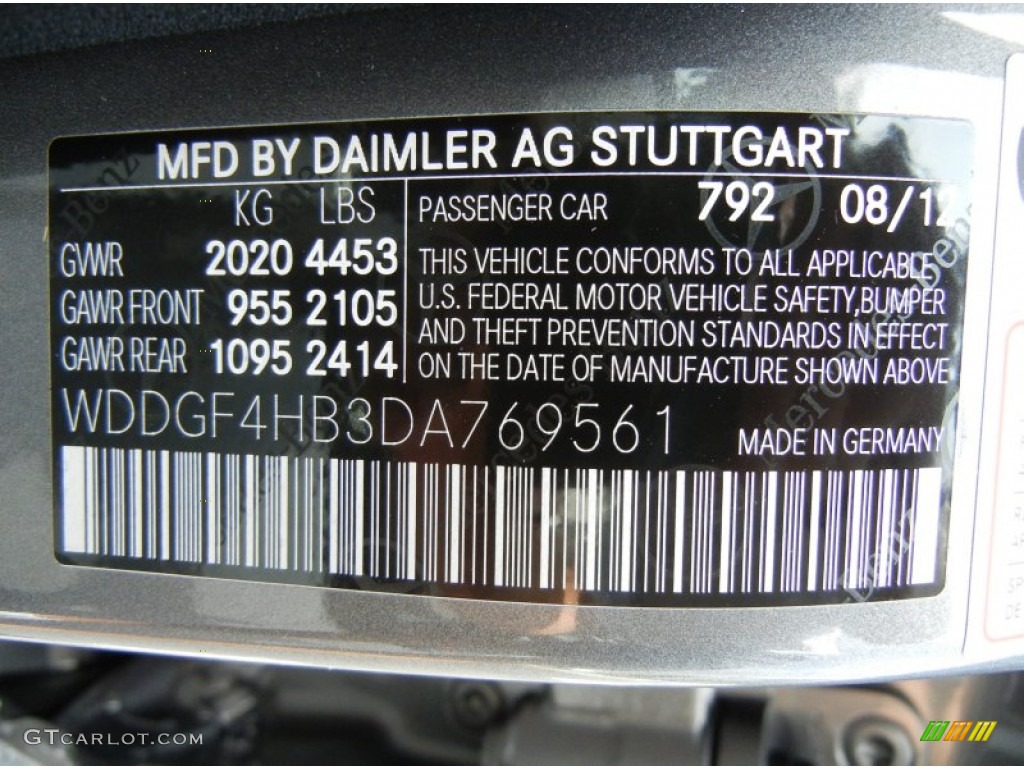 2013 C Color Code 792 for Palladium Silver Metallic Photo #70225585