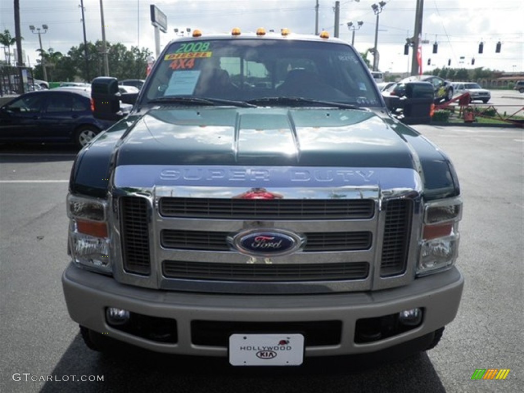 2008 F350 Super Duty King Ranch Crew Cab 4x4 - Forest Green Metallic / Chaparral Brown photo #7