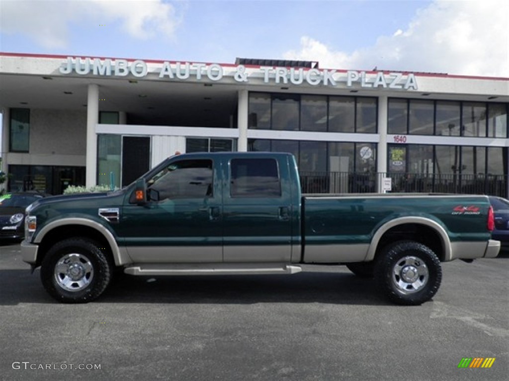2008 F350 Super Duty King Ranch Crew Cab 4x4 - Forest Green Metallic / Chaparral Brown photo #13