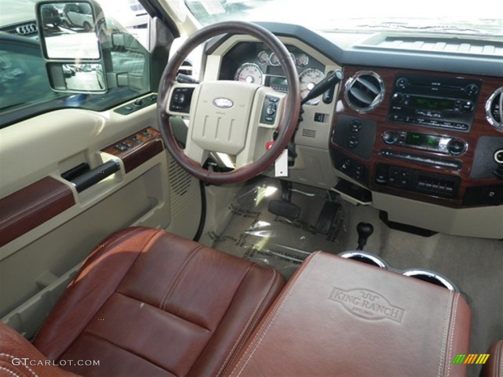 2008 F350 Super Duty King Ranch Crew Cab 4x4 - Forest Green Metallic / Chaparral Brown photo #36