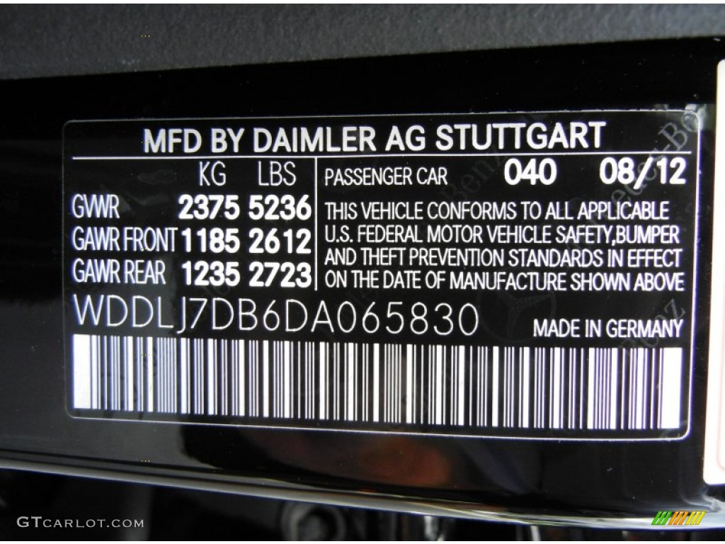 2013 CLS Color Code 040 for Black Photo #70226824