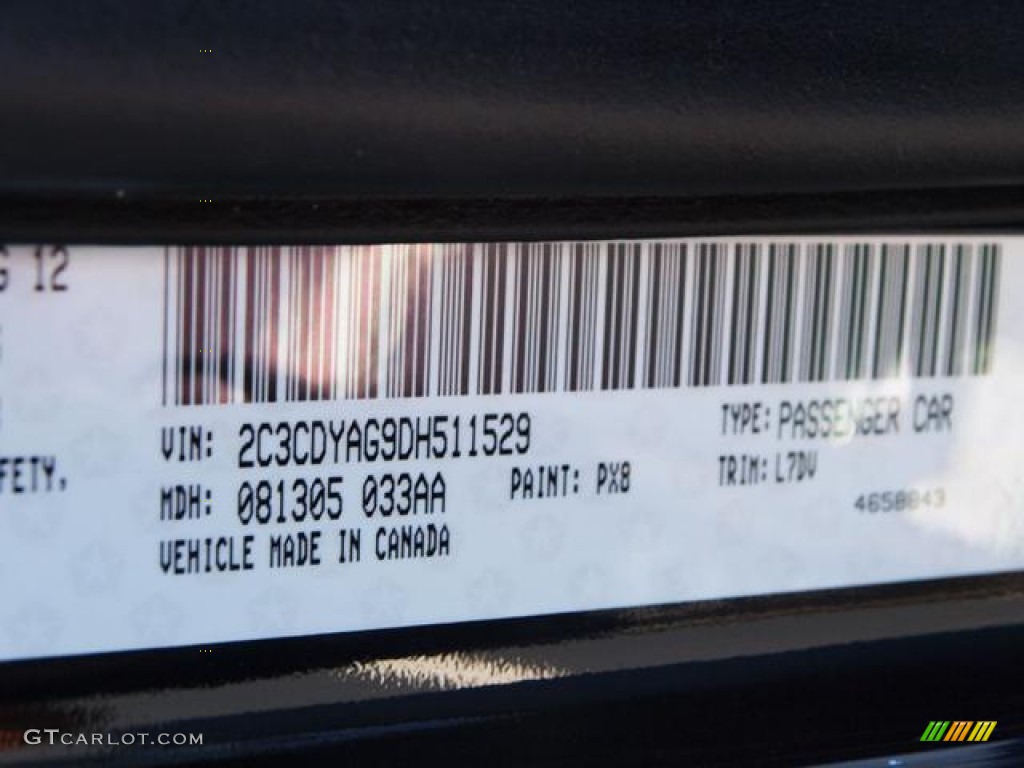 2013 Challenger Color Code PX8 for Pitch Black Photo #70229032