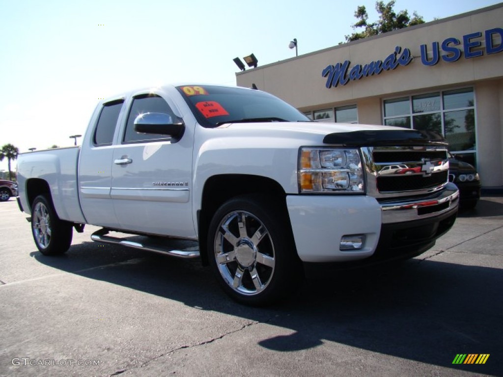 2009 Silverado 1500 LT Extended Cab - Summit White / Ebony photo #2