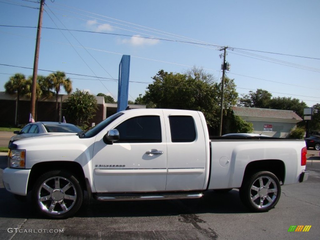 Summit White 2009 Chevrolet Silverado 1500 LT Extended Cab Exterior Photo #70230499