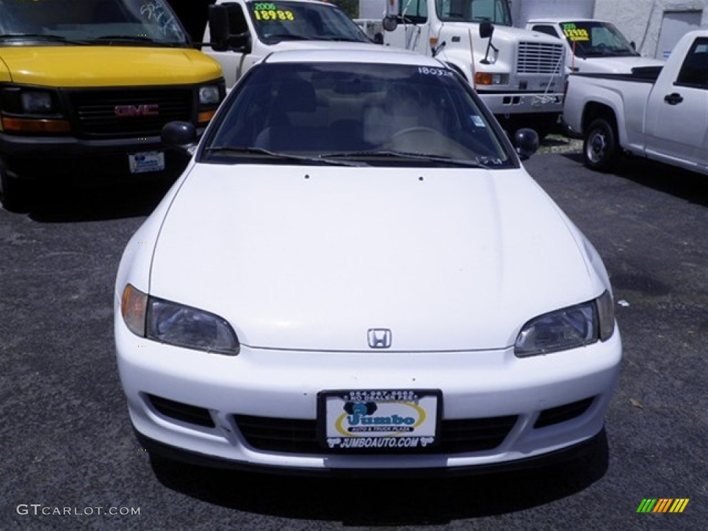 1993 Civic DX Coupe - Frost White / Beige photo #4