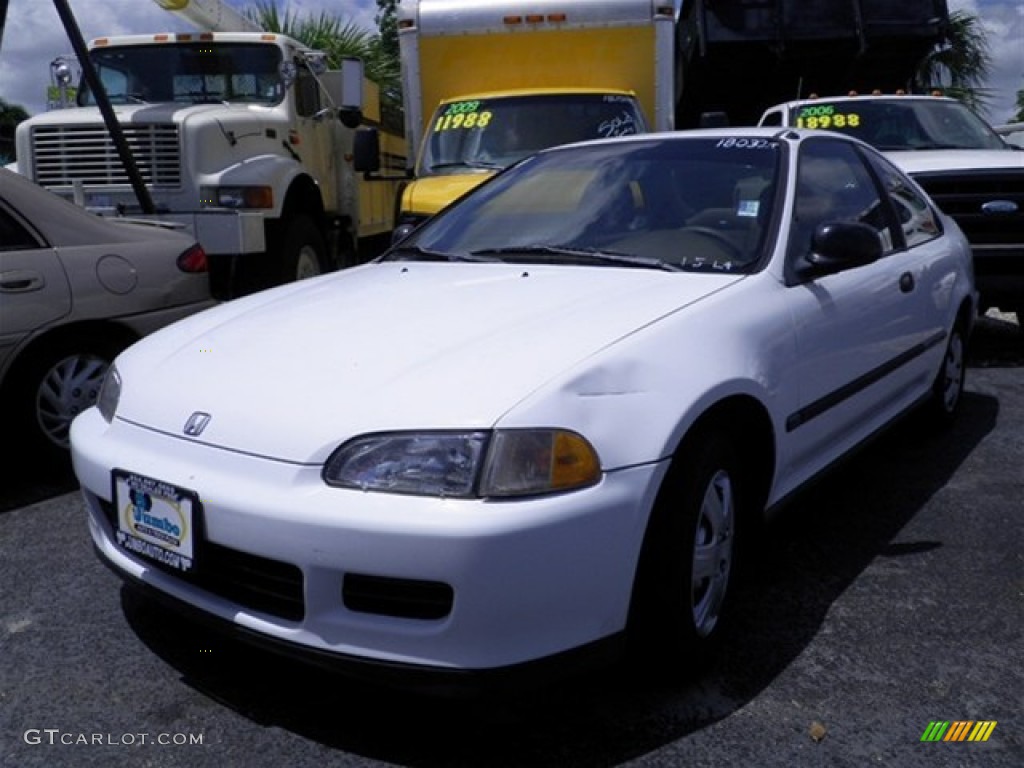 1993 Civic DX Coupe - Frost White / Beige photo #6