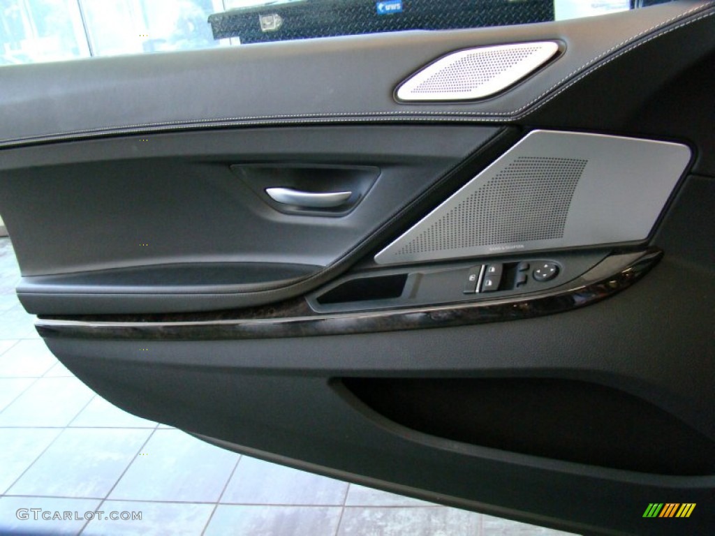 2012 BMW 6 Series 650i Coupe Black Nappa Leather Door Panel Photo #70231696