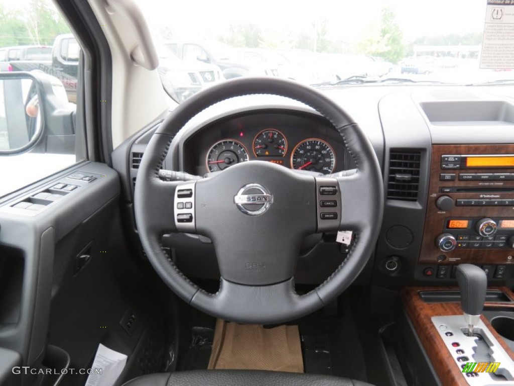 2012 Nissan Titan SL Heavy Metal Chrome Edition Crew Cab Charcoal Steering Wheel Photo #70234435