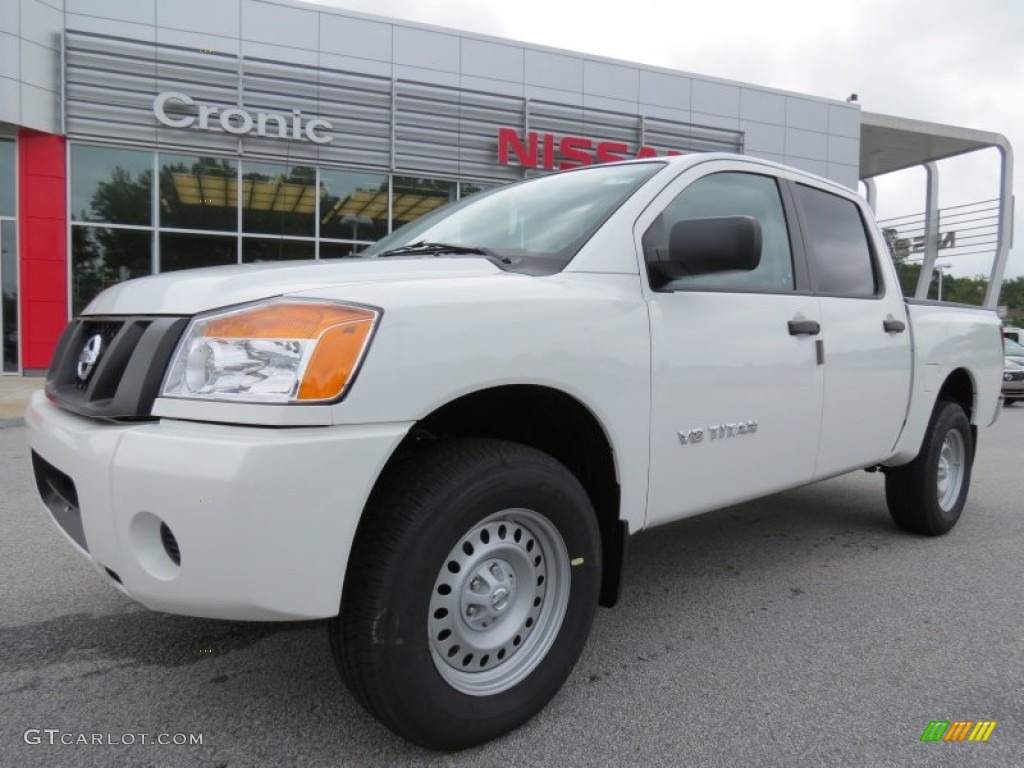 2012 Titan S Crew Cab 4x4 - Blizzard White / Charcoal photo #1