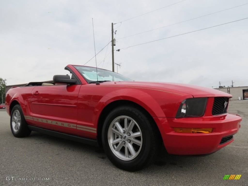 2008 Mustang V6 Deluxe Convertible - Torch Red / Medium Parchment photo #1
