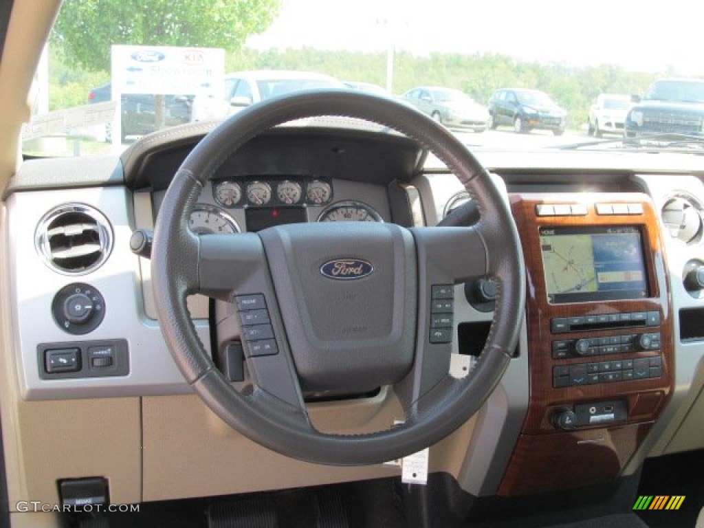 2010 Ford F150 Lariat SuperCab 4x4 Tan Dashboard Photo #70238131