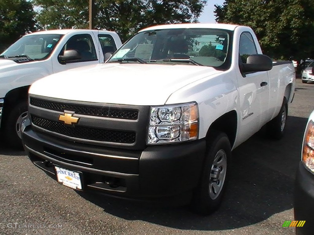 2013 Silverado 1500 Work Truck Regular Cab 4x4 - Summit White / Dark Titanium photo #1