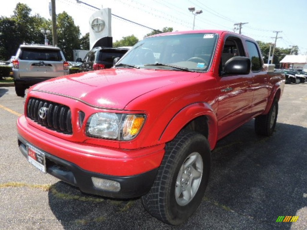 2003 Tacoma V6 TRD Double Cab 4x4 - Radiant Red / Oak photo #3