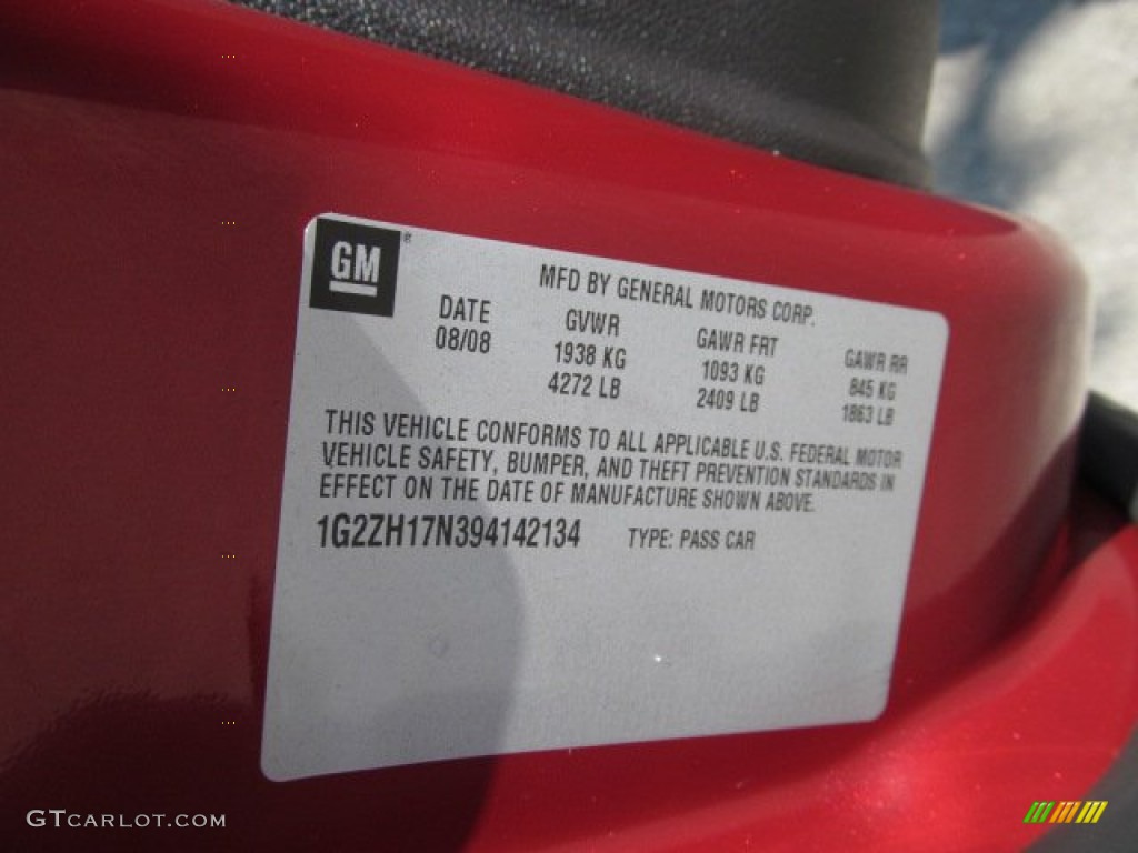2009 G6 GT Coupe - Performance Red Metallic / Ebony photo #24