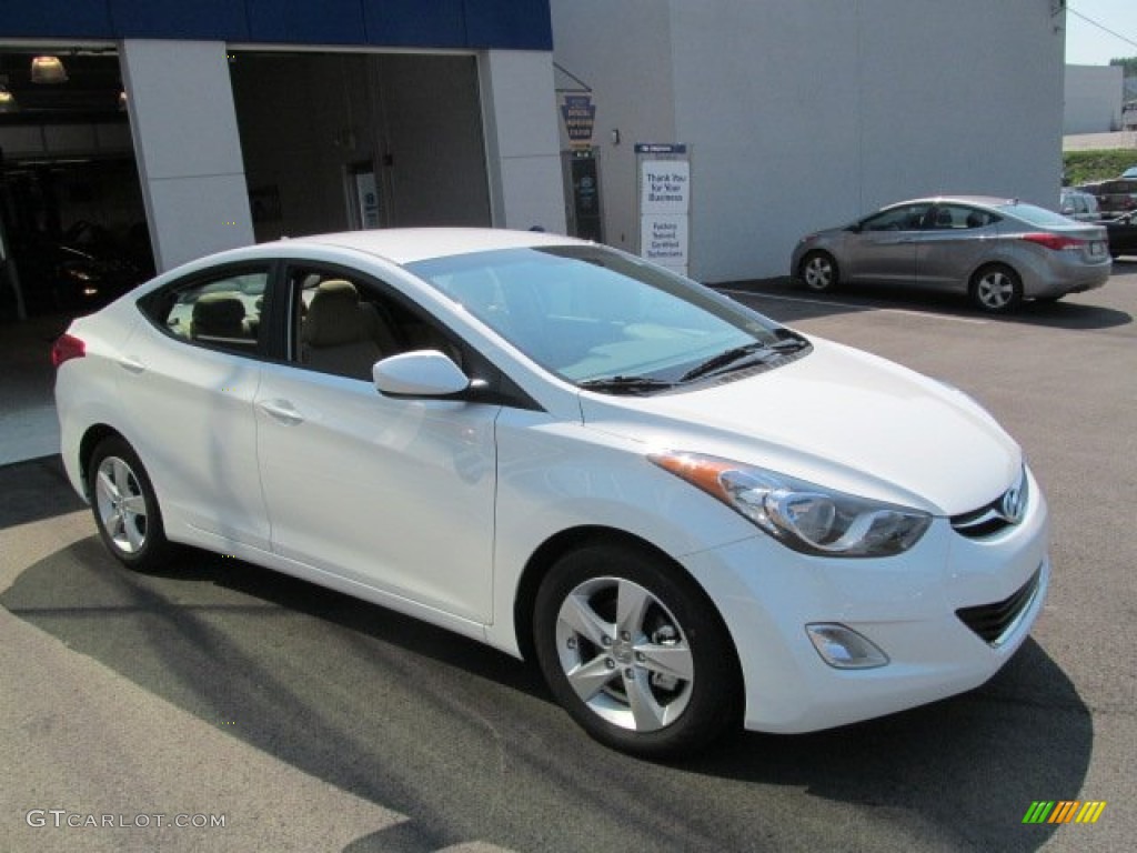 2013 Elantra GLS - Shimmering White / Beige photo #3