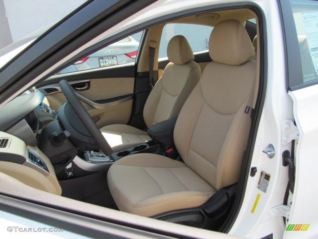 2013 Elantra GLS - Shimmering White / Beige photo #5