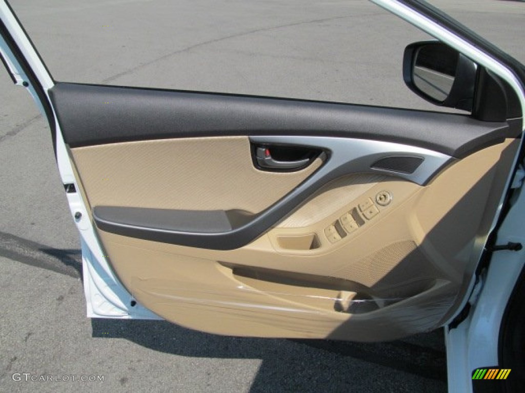 2013 Elantra GLS - Shimmering White / Beige photo #6