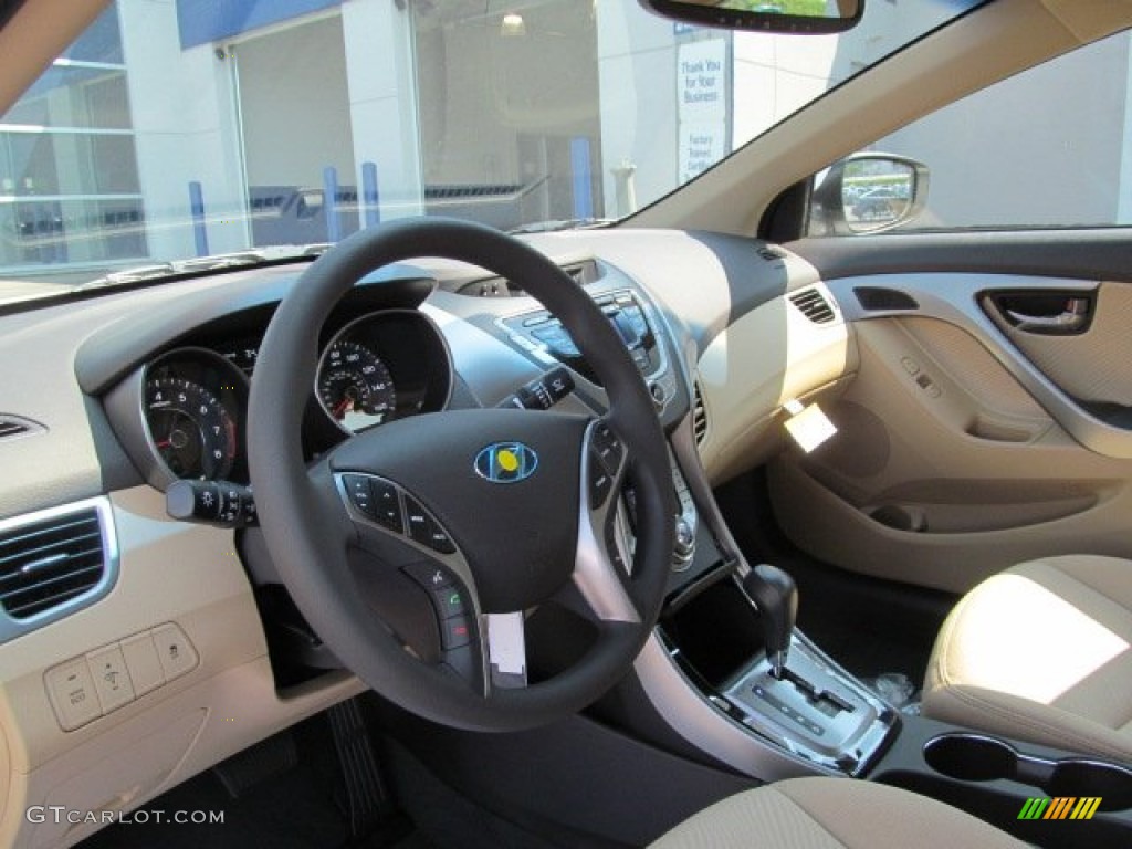 2013 Elantra GLS - Shimmering White / Beige photo #7