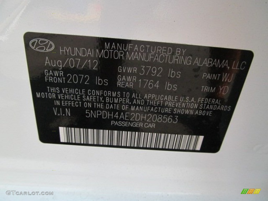 2013 Elantra GLS - Shimmering White / Beige photo #10