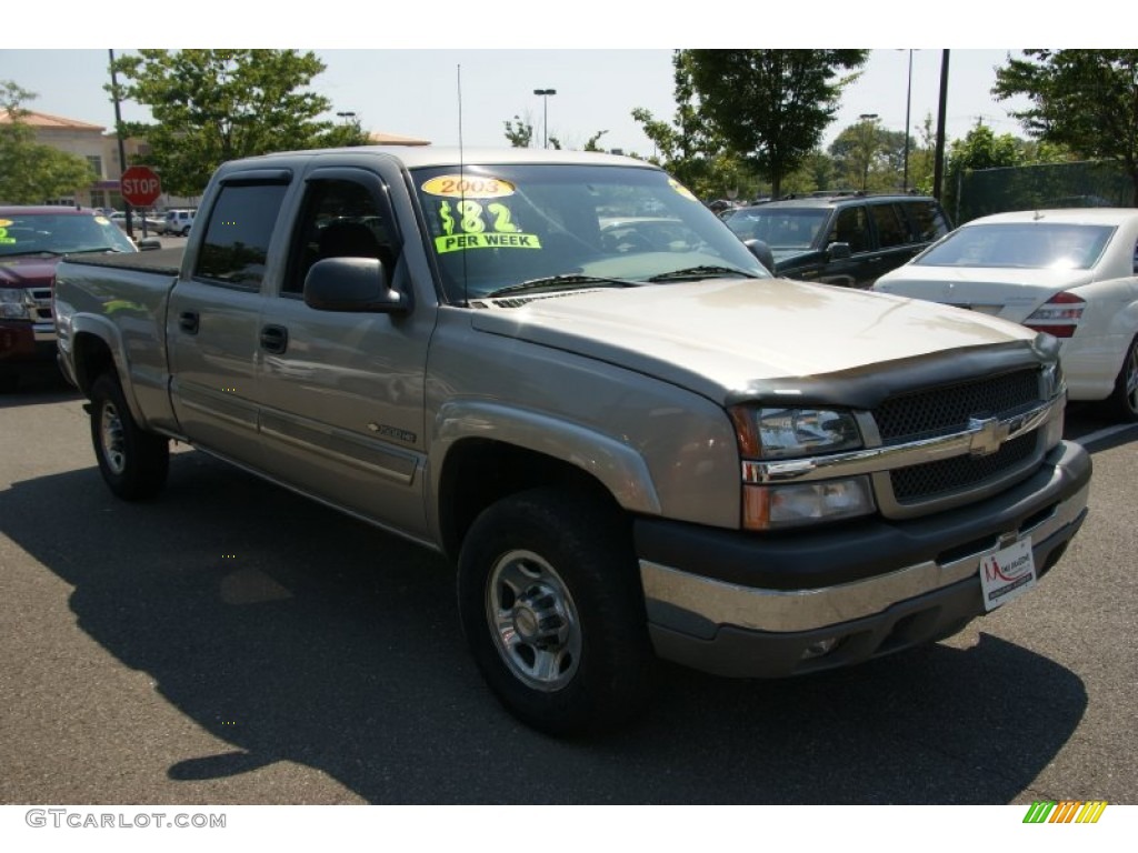 2003 Silverado 1500 LS Crew Cab 4x4 - Light Pewter Metallic / Dark Charcoal photo #3