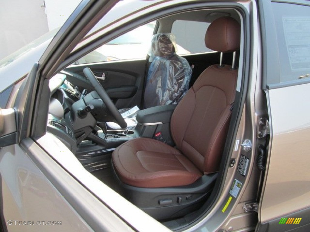 Black/Saddle Interior 2013 Hyundai Tucson Limited AWD Photo #70245418