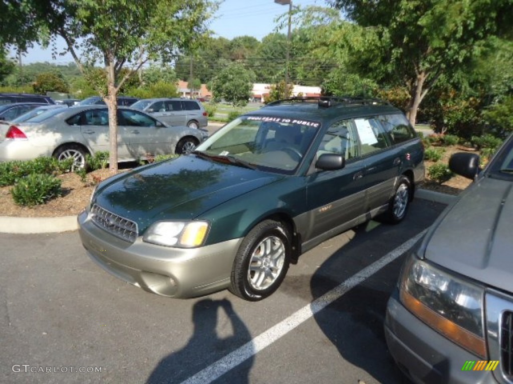 2003 Outback Wagon - Timberline Green Pearl / Beige photo #3